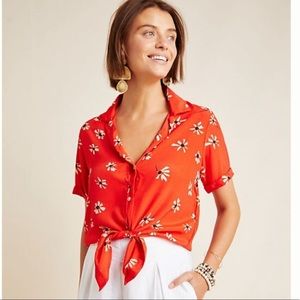 Faithfull the Brand x Anthropologie Red Botany Toulin Blouse